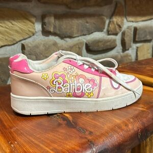 Barbie Women’s Lace Up Pink & White Skater Sneakers